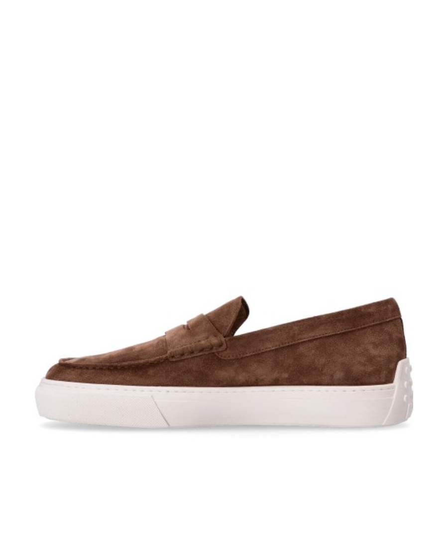 Tod's Gommino Round Toe Penny Loafers In White