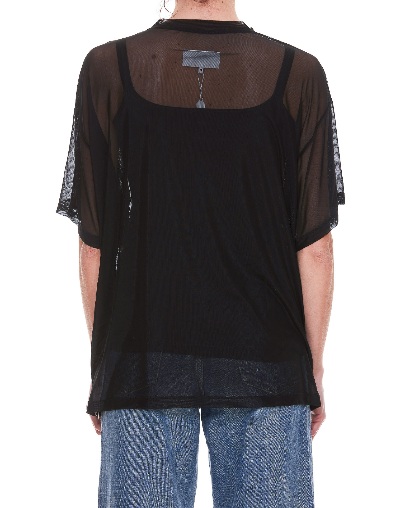 Shop Mm6 Maison Margiela Sheer Round-neck T-shirt In Black