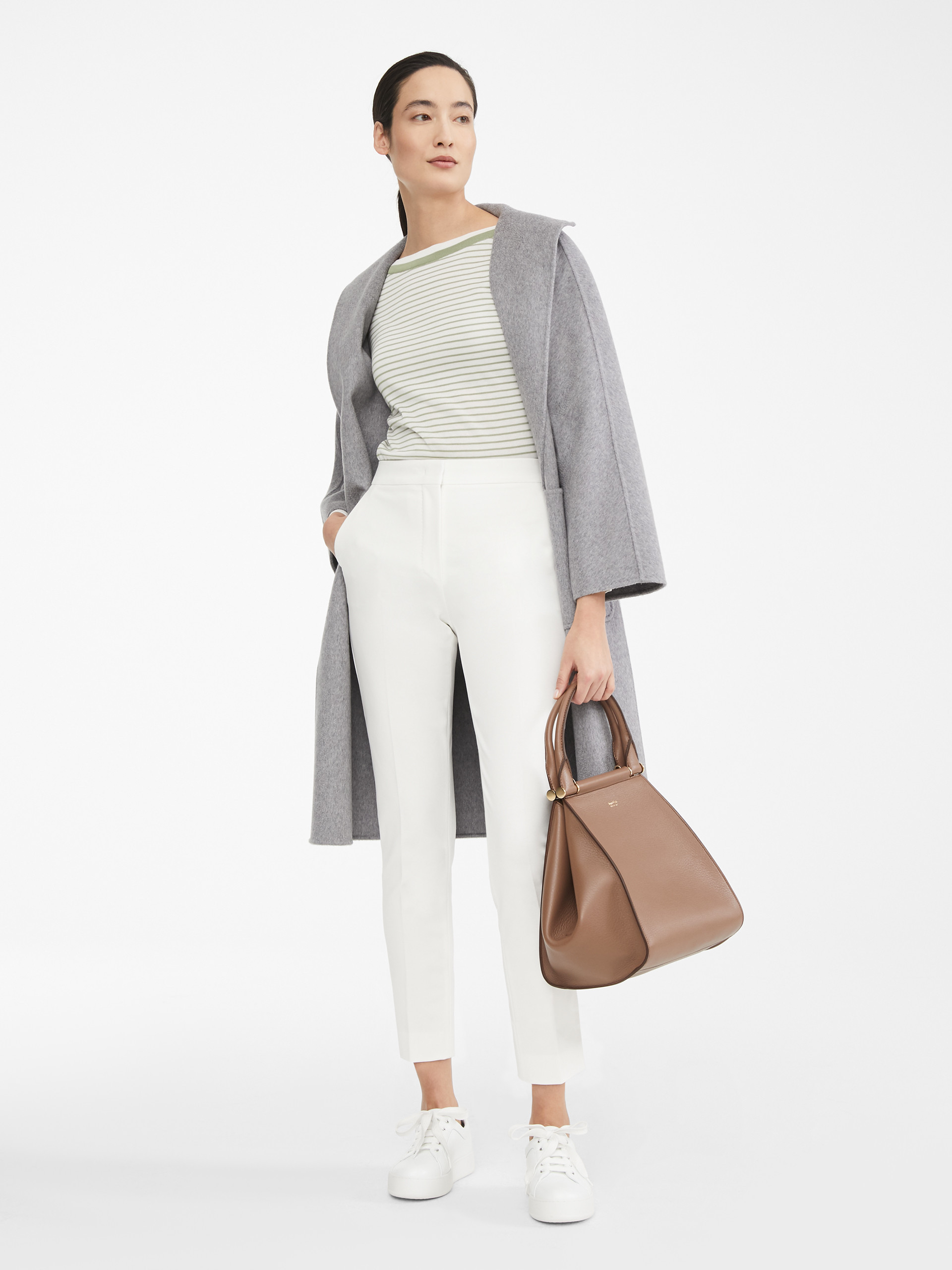 Max Mara Cropped Tailored Trousers In White