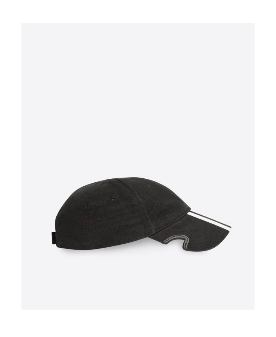 Balenciaga X Adidas Striped Baseball Cap In Black