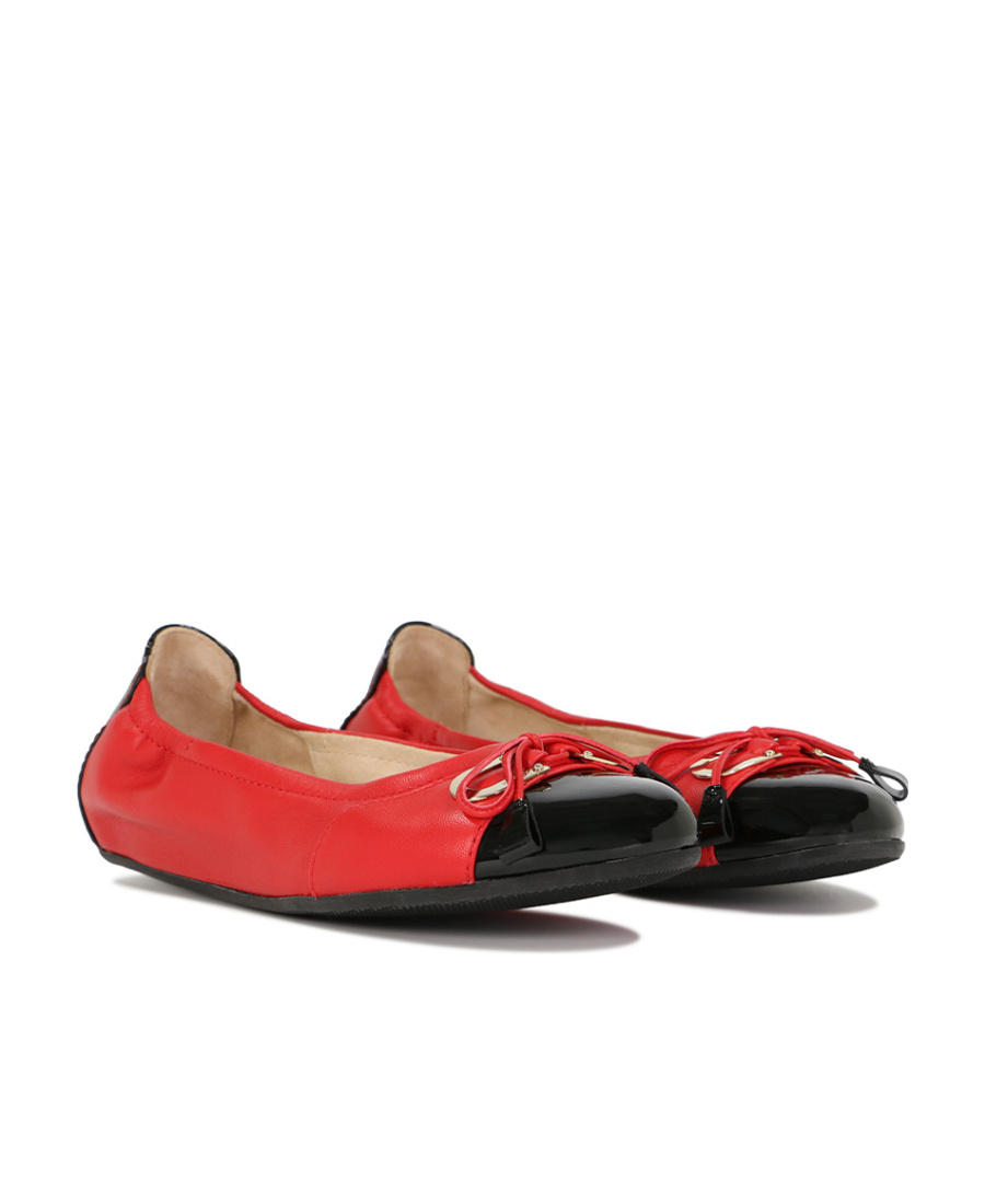 Bally Stitching Details Ballet Shoes In Red
