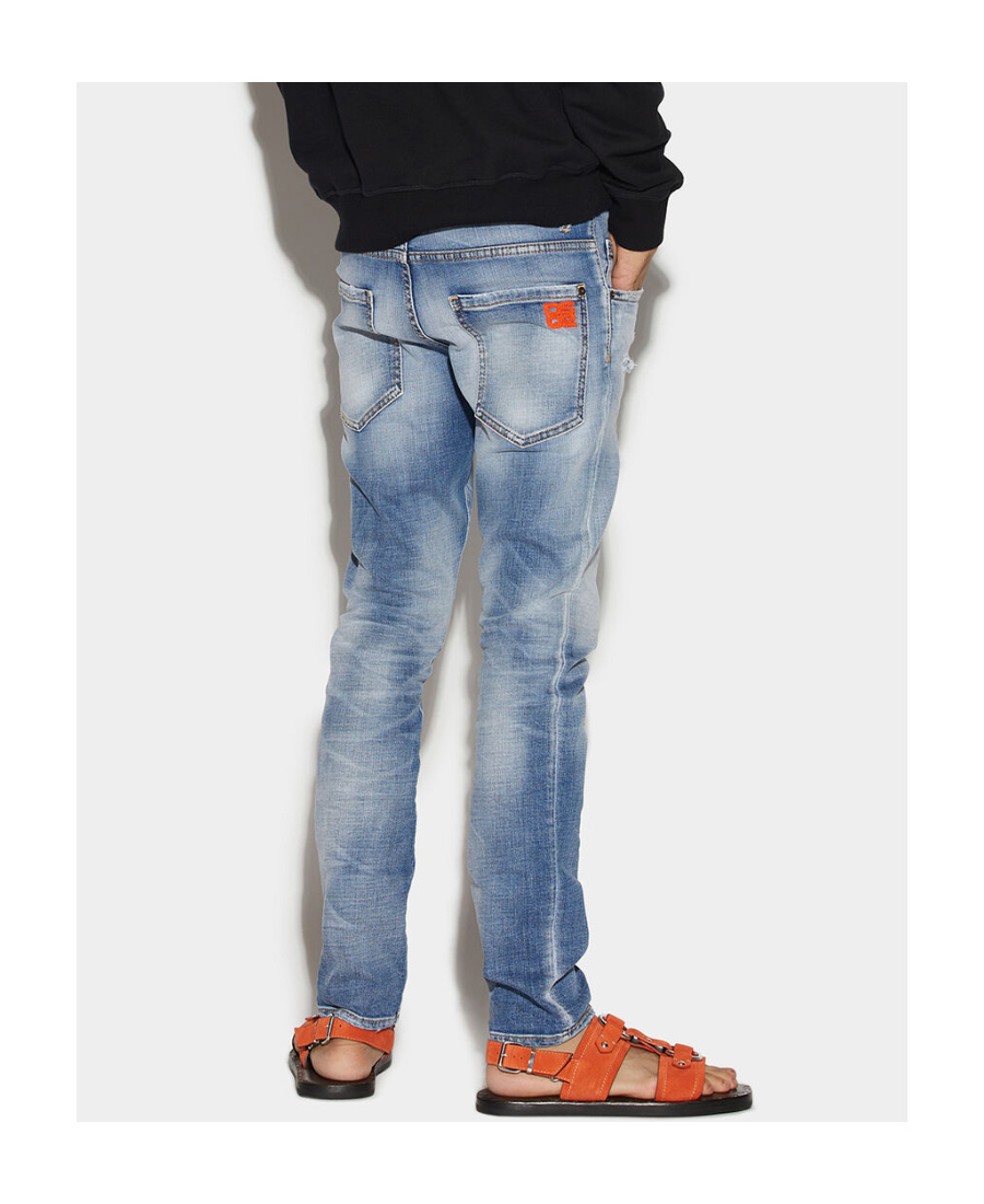 Dsquared2 Distressed Slim-cut Jeans In Blue