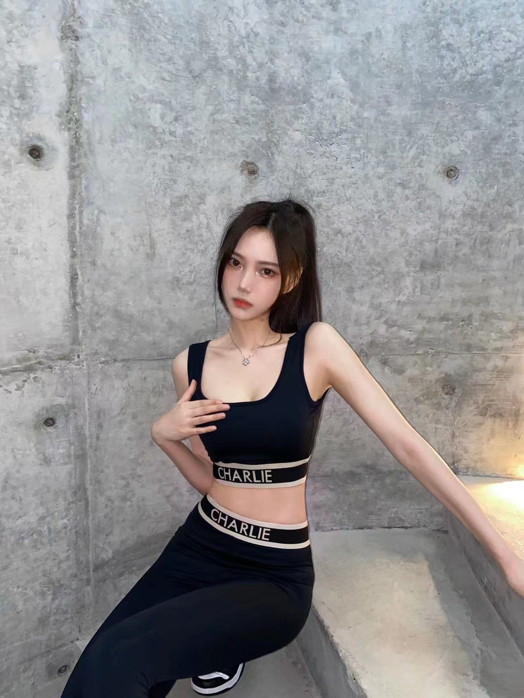 Charlie Luciano Black Logo Webbing Casual Pants In Black