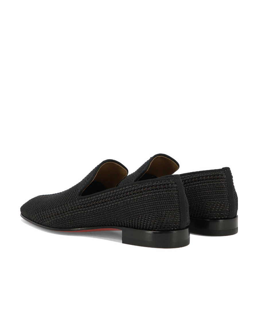 Christian Louboutin Interwoven Leather Loafers In Black