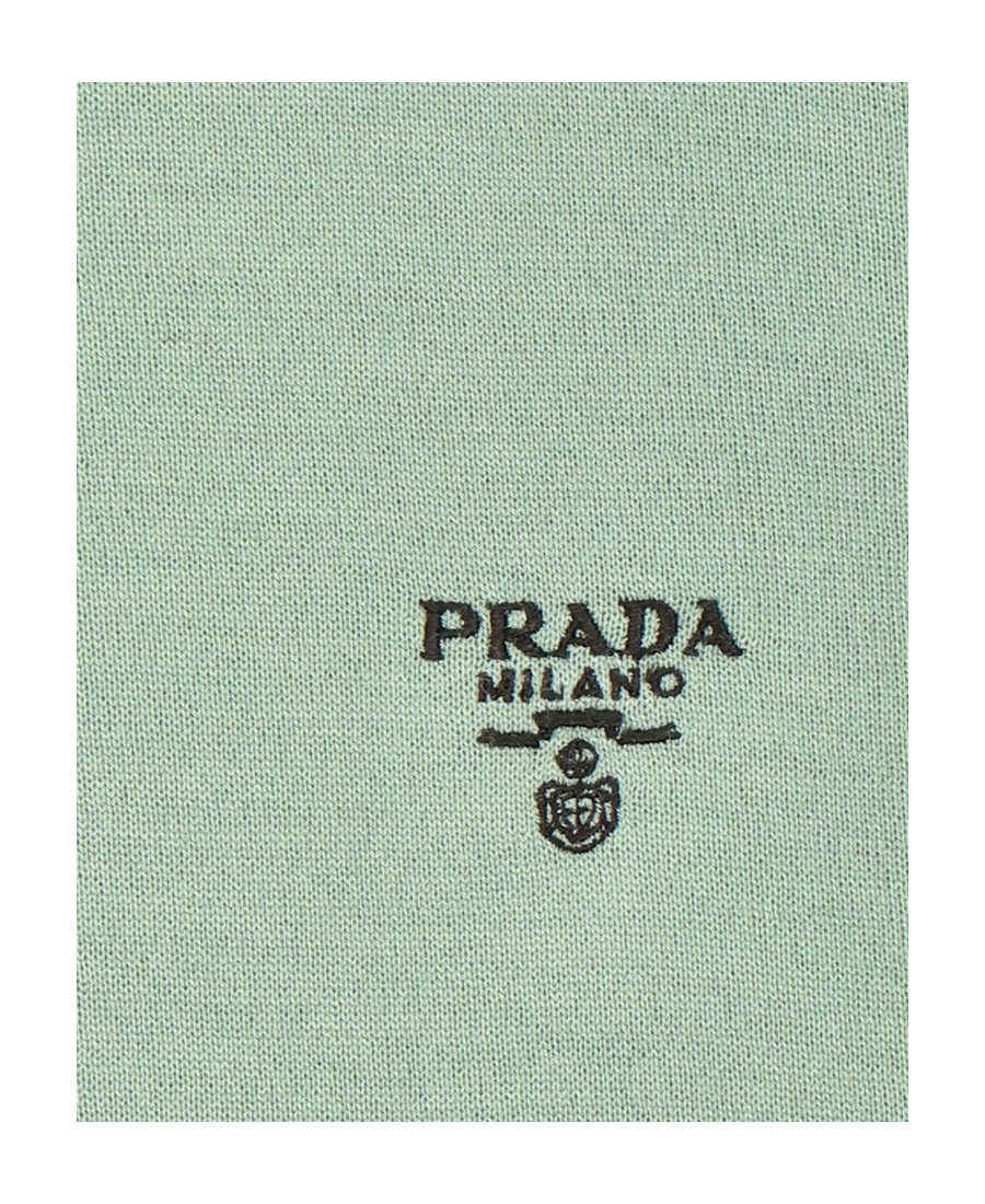 Prada Men Logo Embroidery Sweater In Green