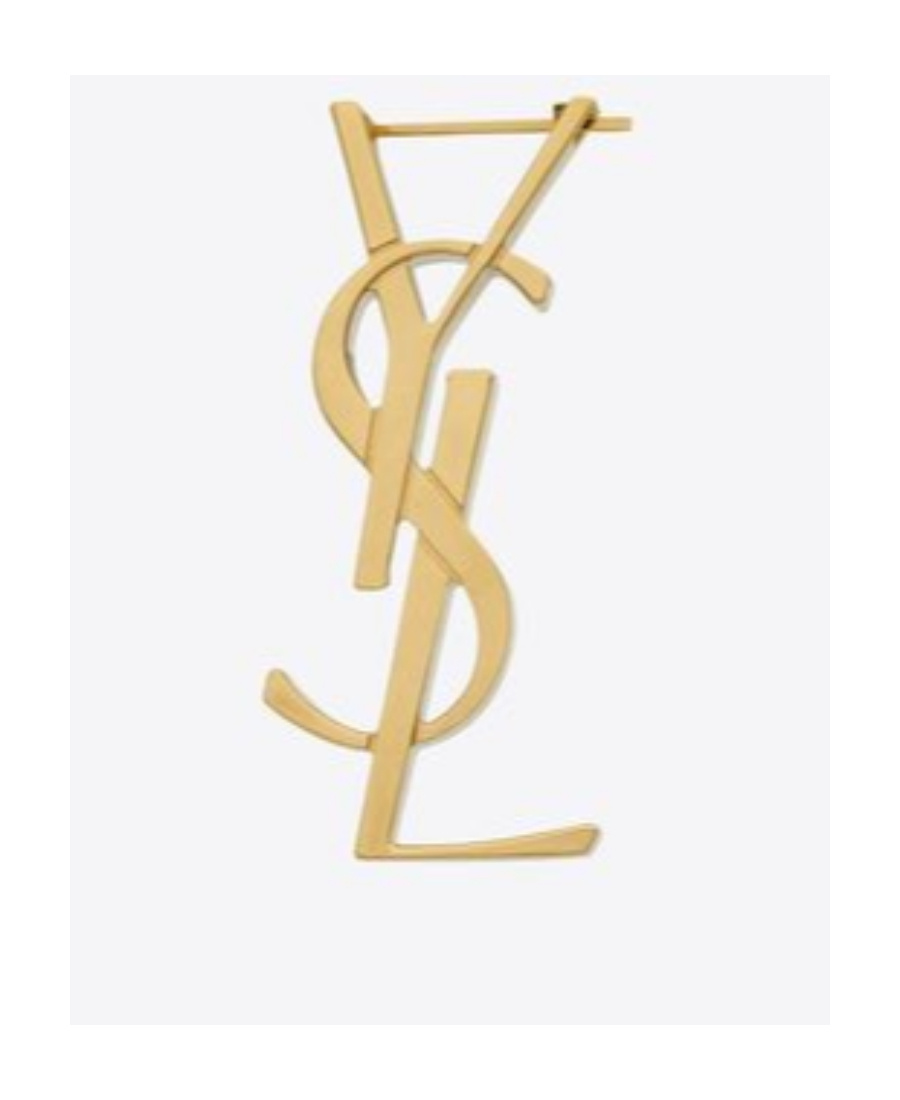 Saint Laurent Monogram-lettering Earrings In Yellow