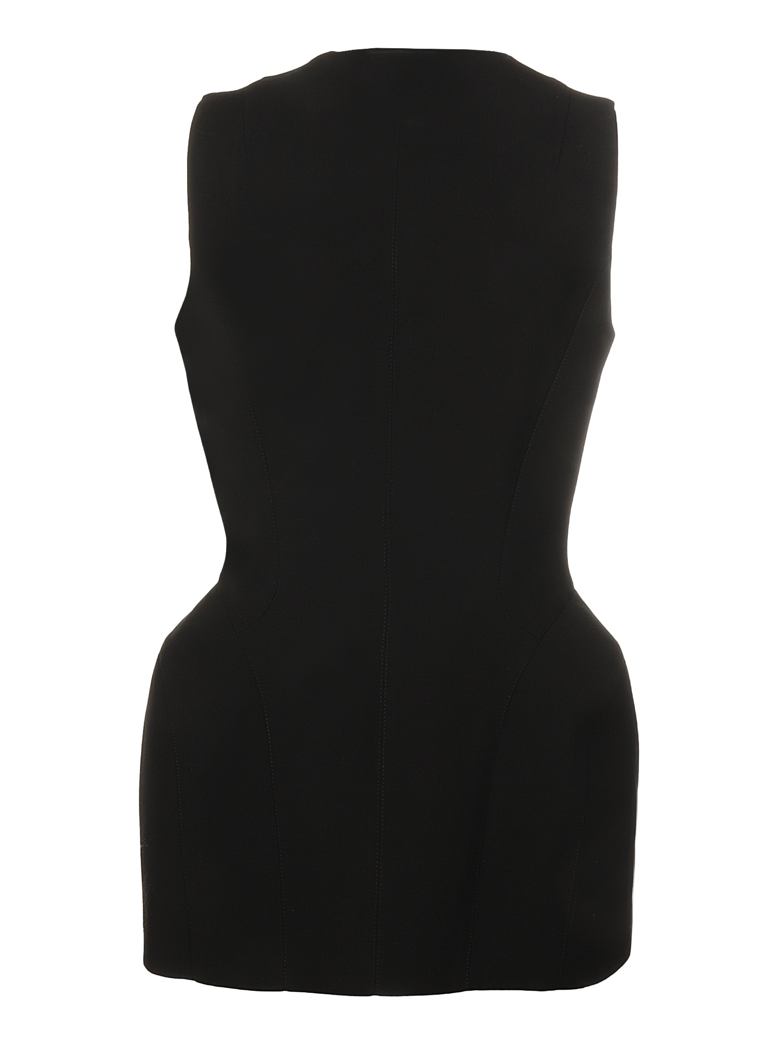 Mugler Virgin Wool Sculpted Waistcoat In Black