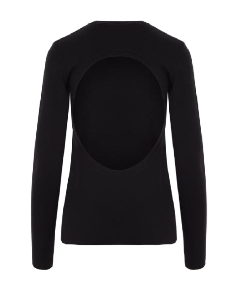 Valentino Open-back Knitted Top In Black