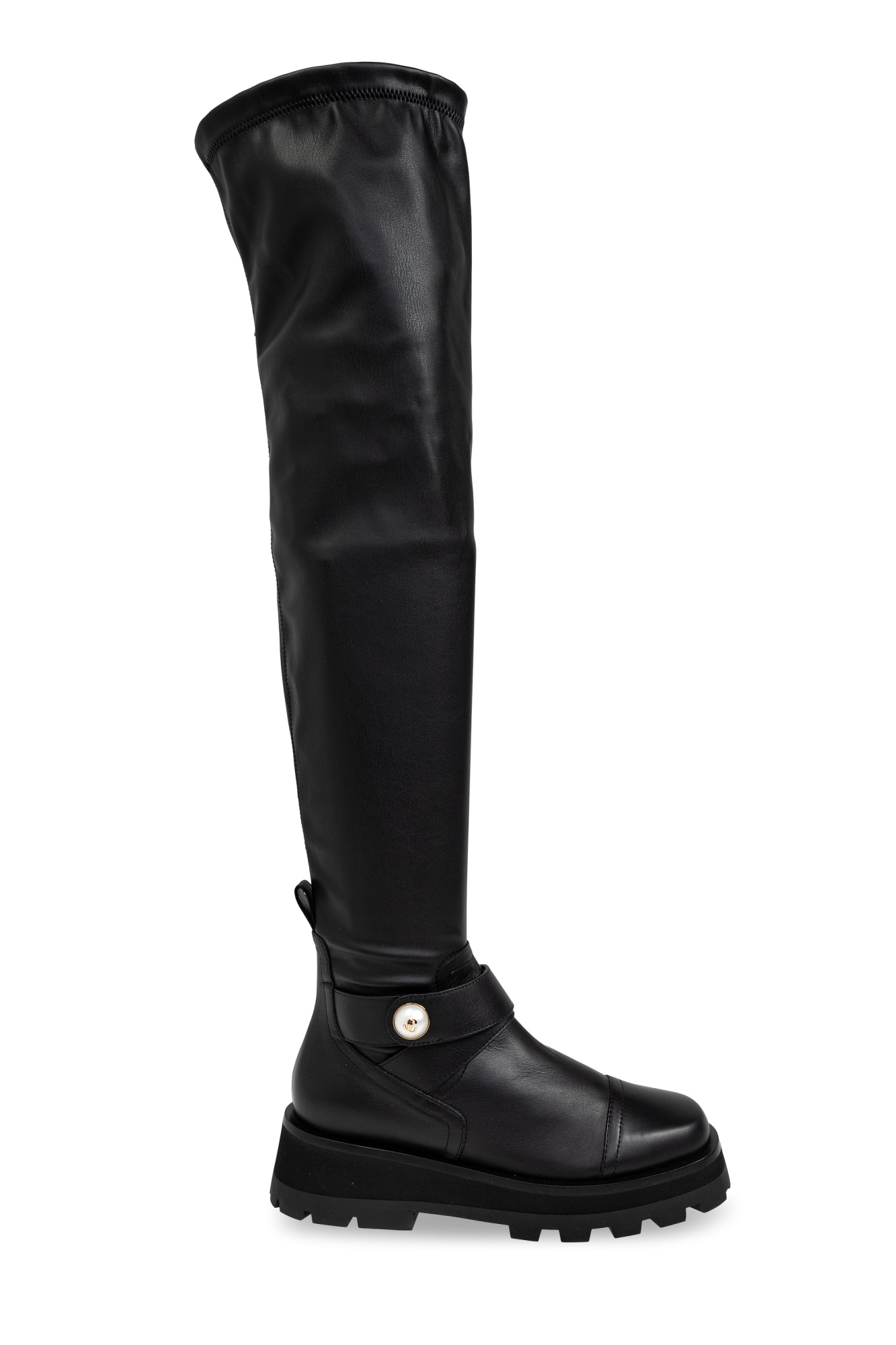 Jimmy Choo Meena Spliced Design Boots In Black