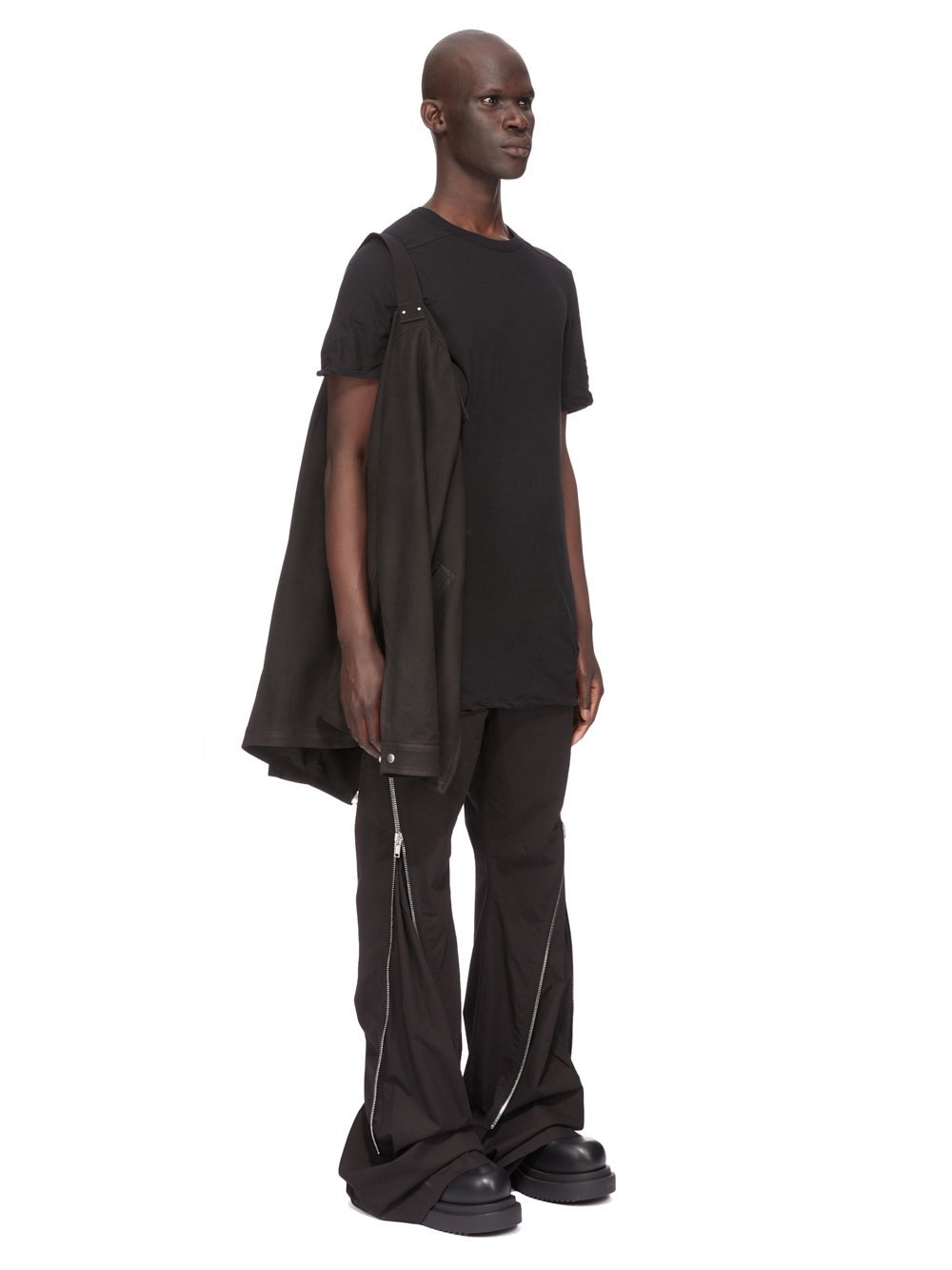 Rick Owens Brad Zipped Suede Jacket In Black