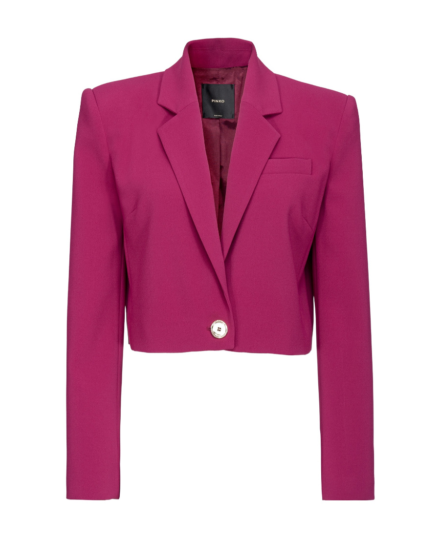 Pinko Cropped Single-breasted Blazer In Red