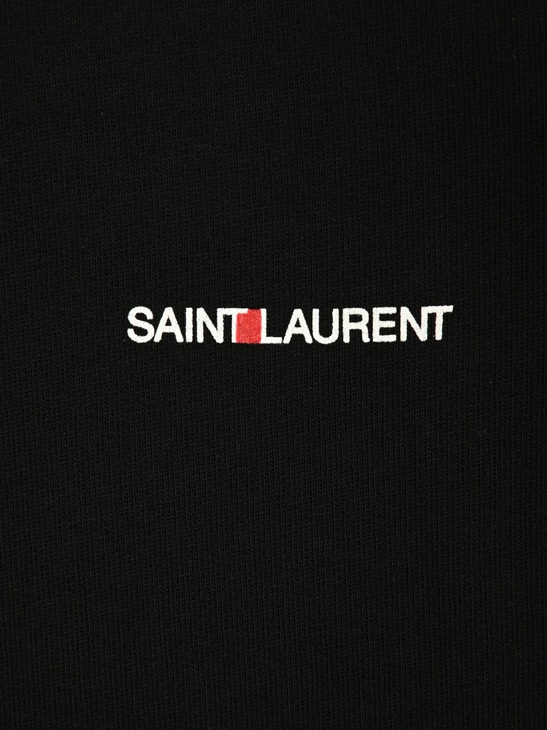 Saint Laurent Hot Multi-star Logo Hooded Sweater In Black