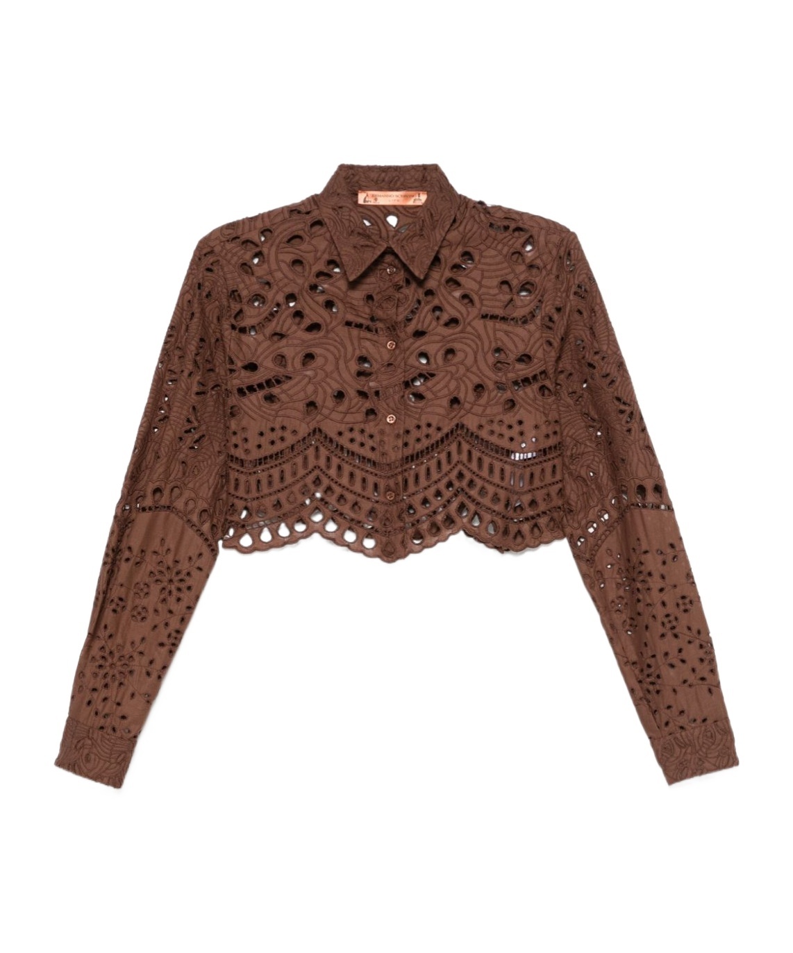 Ermanno Scervino Embroidered Shirt In Brown