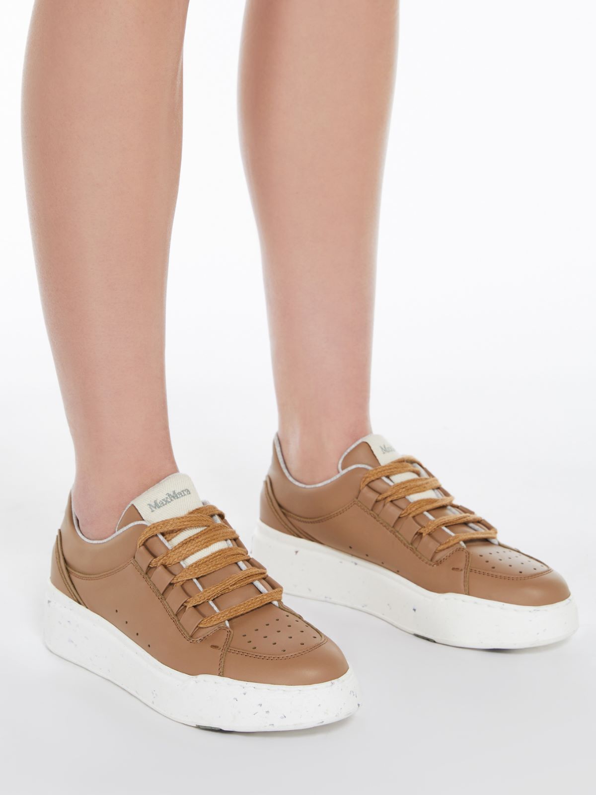 Max Mara Leather Active Sneakers In White