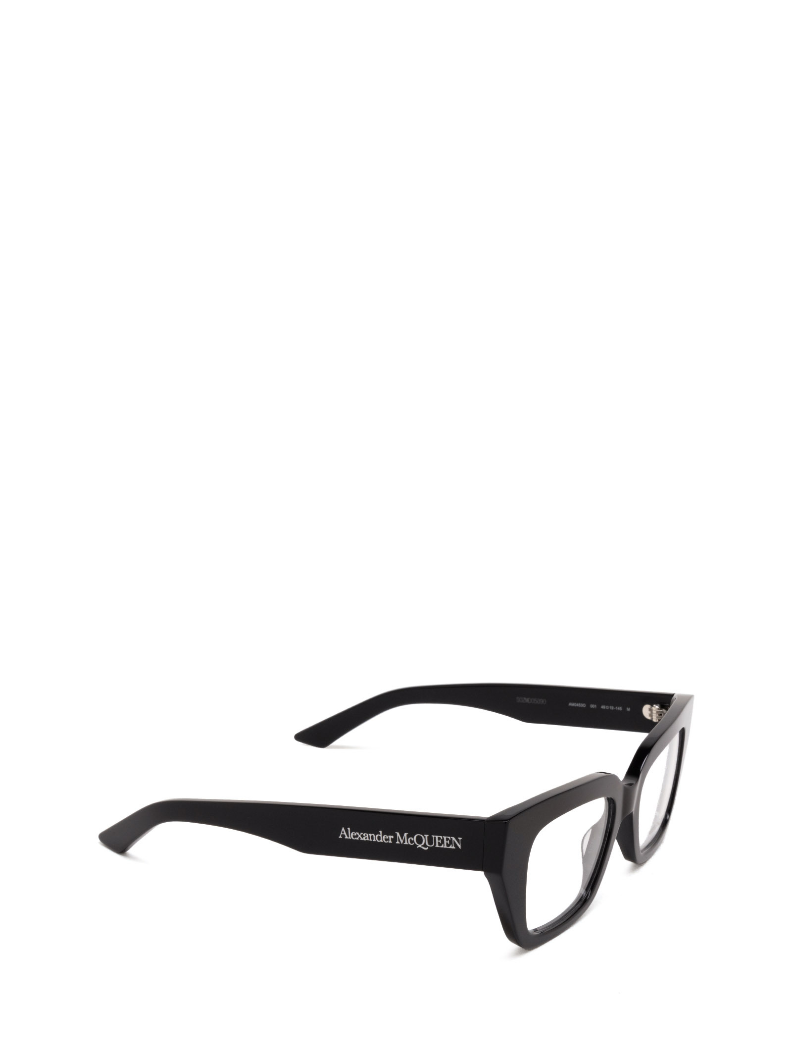 Alexander Mcqueen Logo-engraved Square-frame Glasses In Black