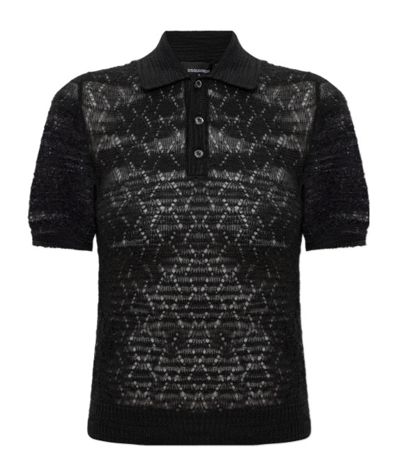 Dsquared2 Button-fastening Polo Top In Black