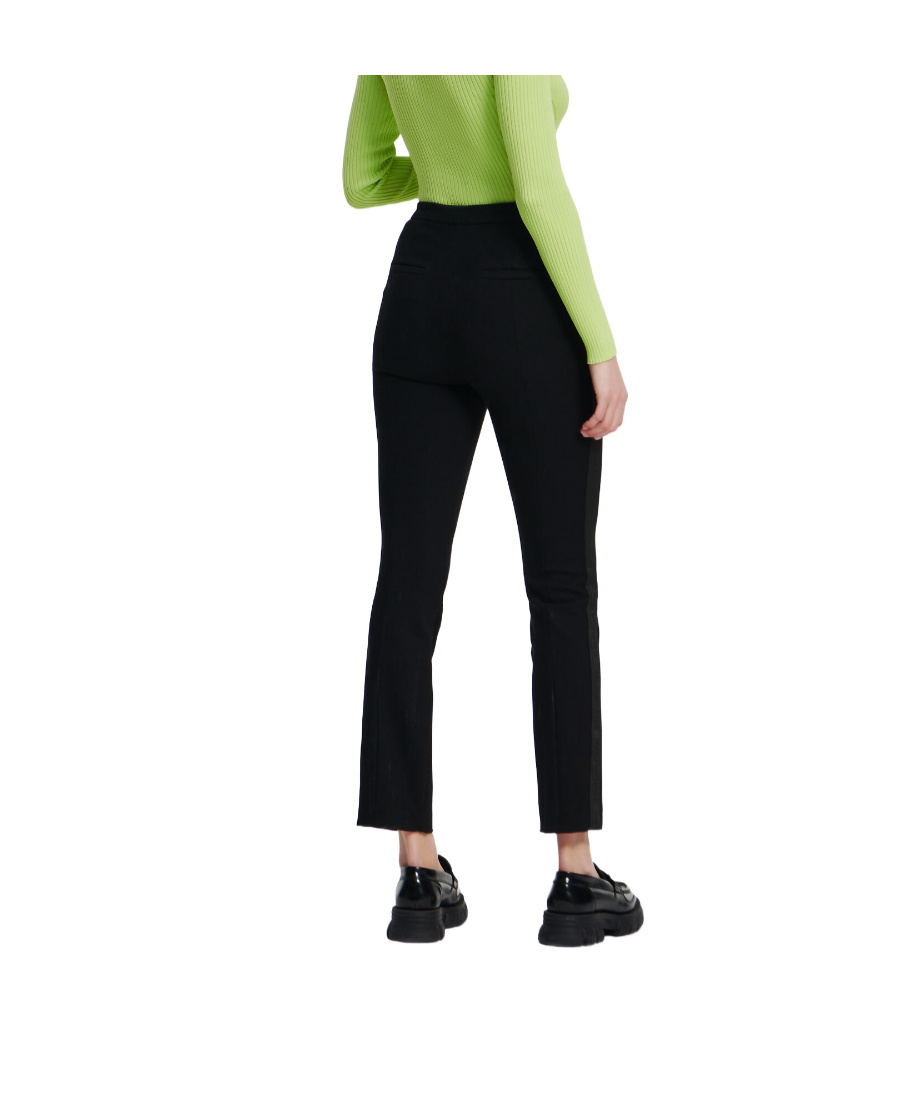 Shop Karl Lagerfeld Logo-tape Straight-leg Trousers In Black