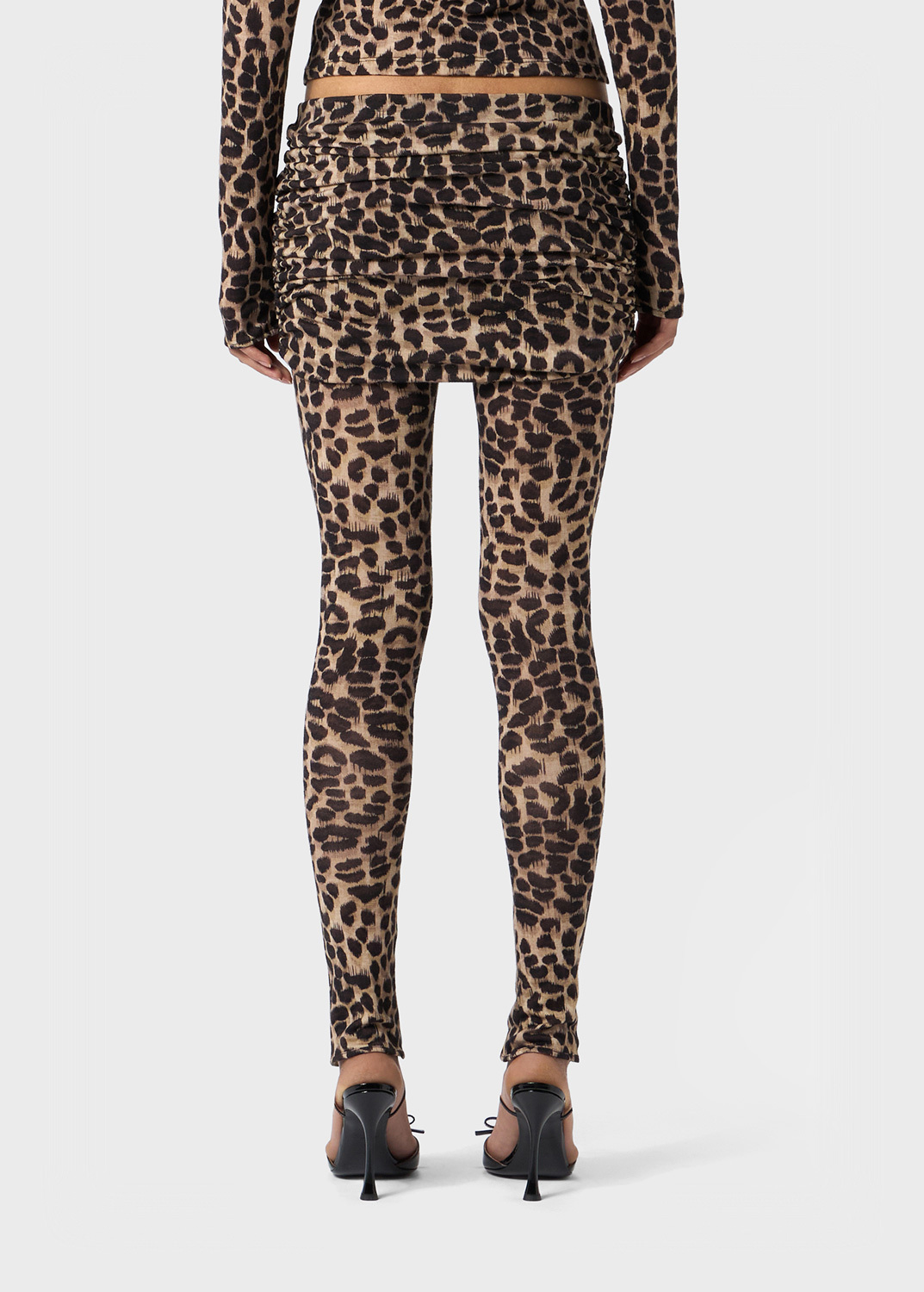 BLUMARINE LEOPARD-PRINT WOOL LEGGINGS