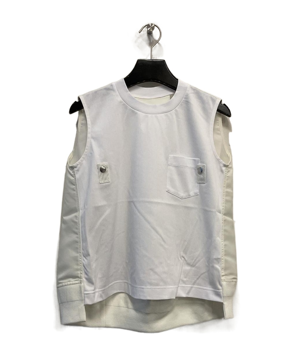 Shop Sacai Panelled Tank Top In Gray