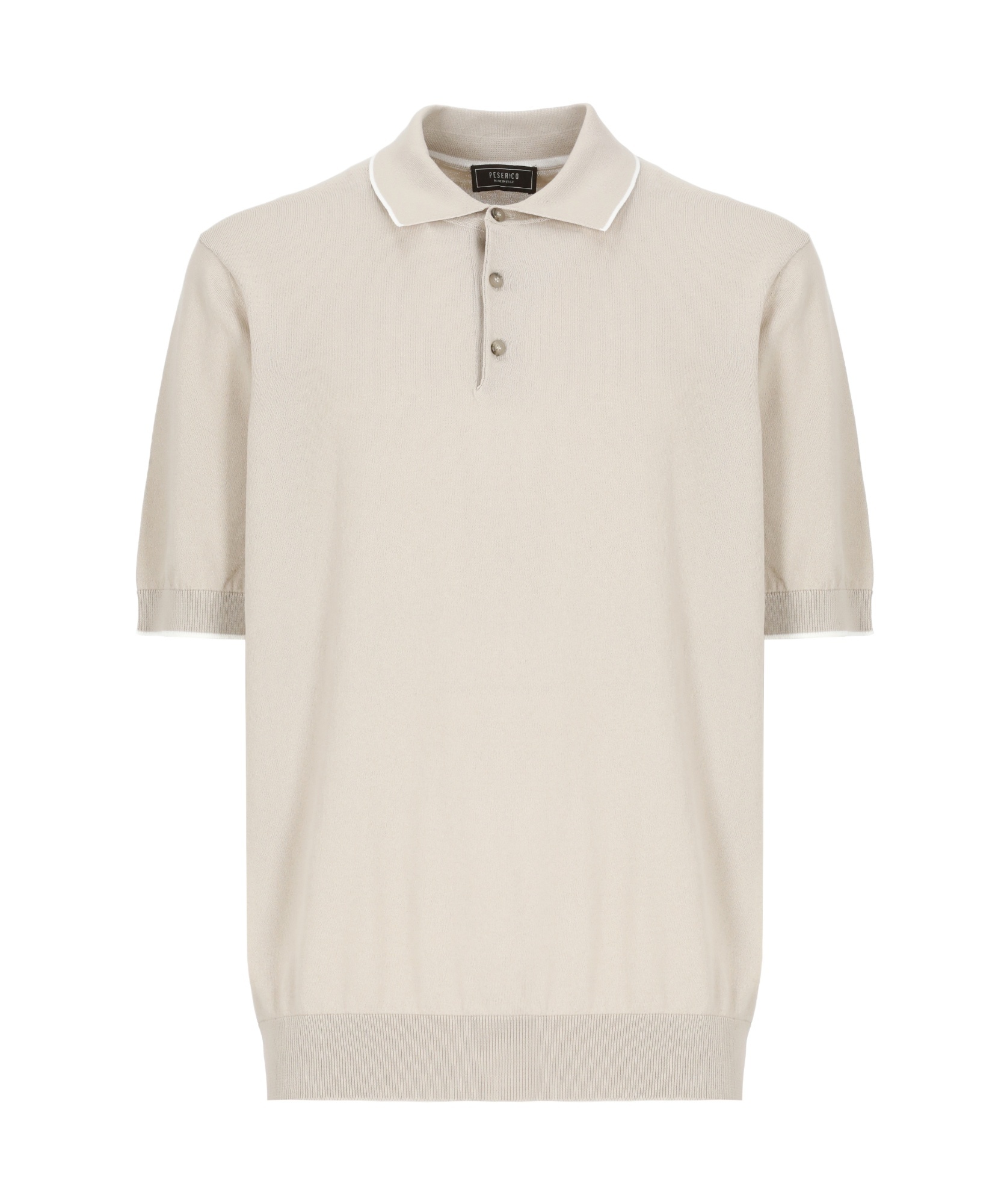 Peserico Men's Cotton Polo Shirt In Beige