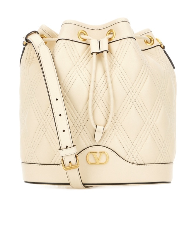 Valentino Drawstring Shoulder Bag In Nude