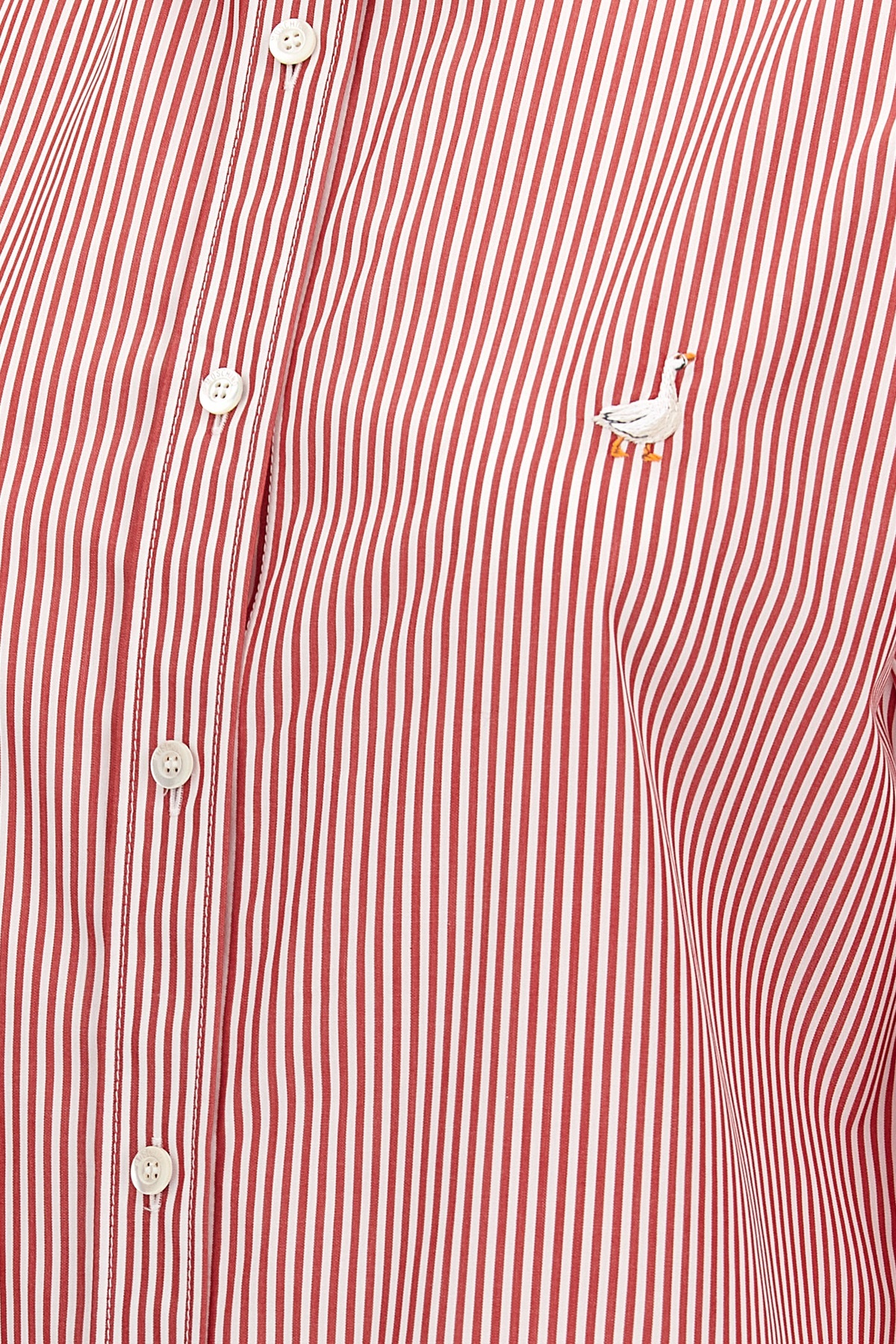 Shop Moschino Long-sleeved Pinstriped Shirt In Pink