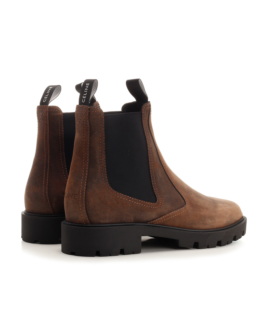 Celine Round Head Boots In Brown