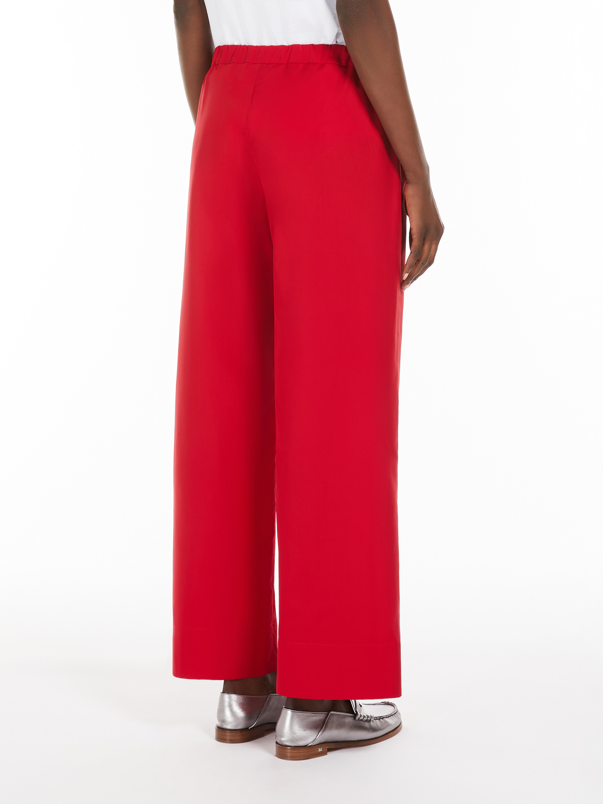 Max Mara Pantalone A Coulisse In Popeline In Red