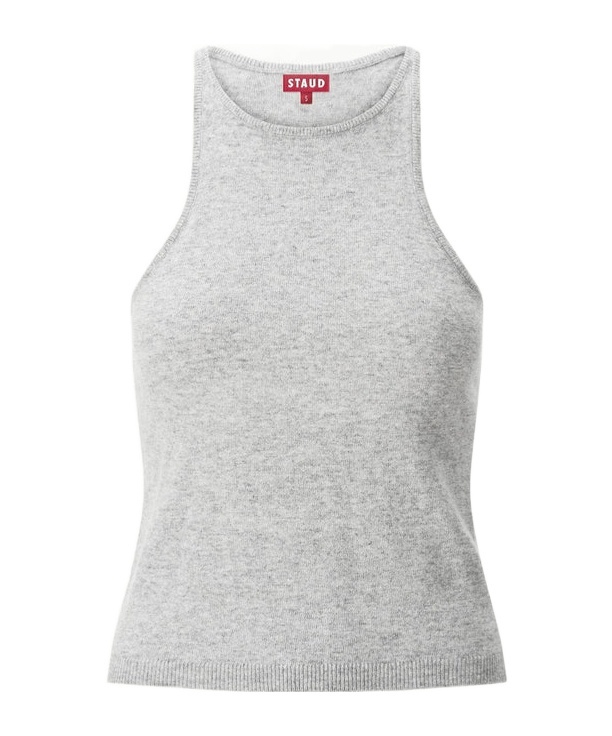 Staud Ayana Knit Tank Top In White