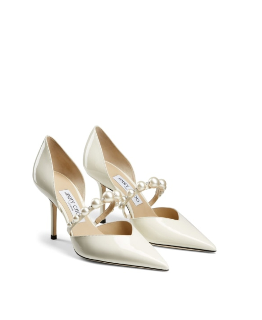 Jimmy Choo Embellished Pointed-toe Pumps In White