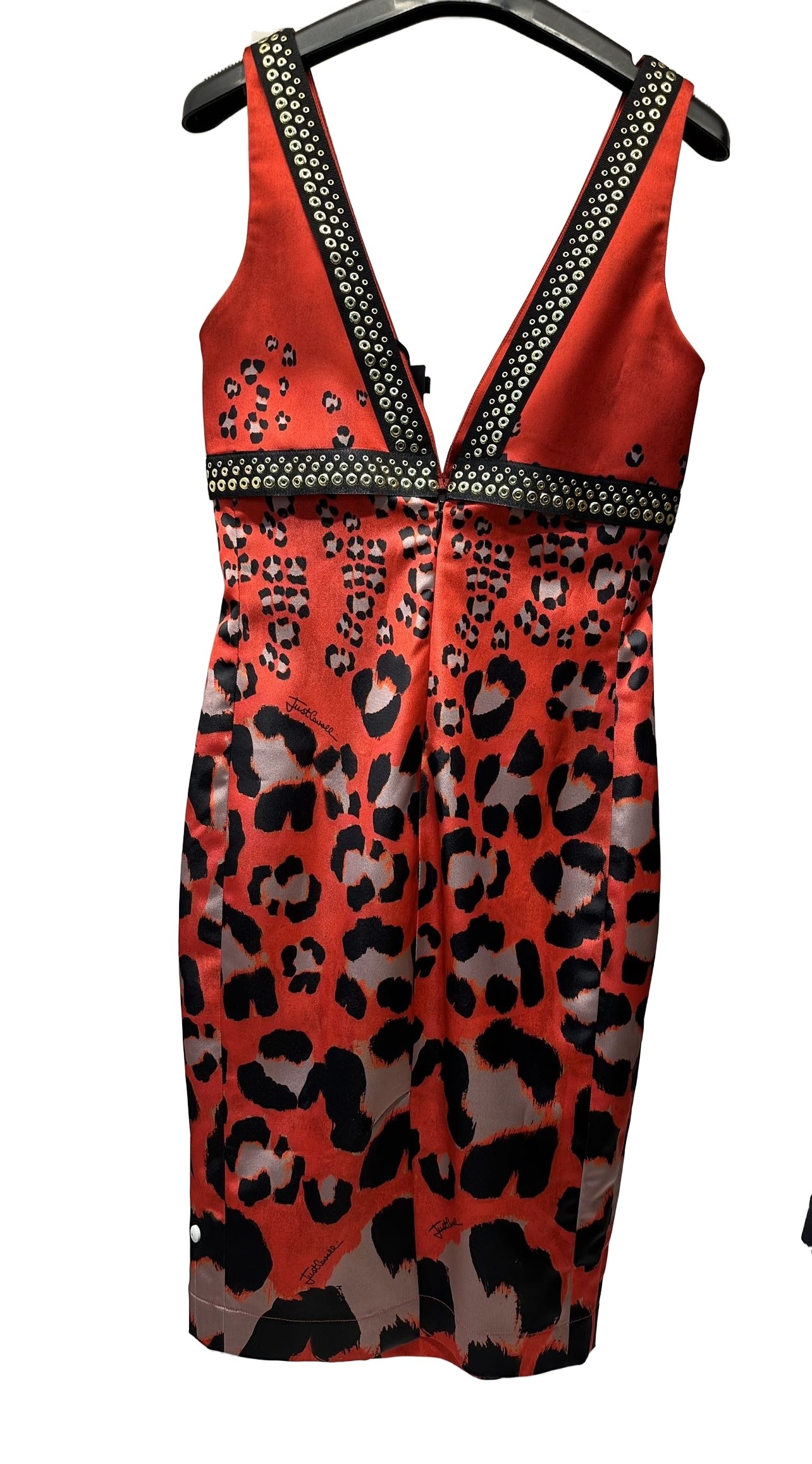 JUST CAVALLI V-NECK SLEEVELESS DRESS
