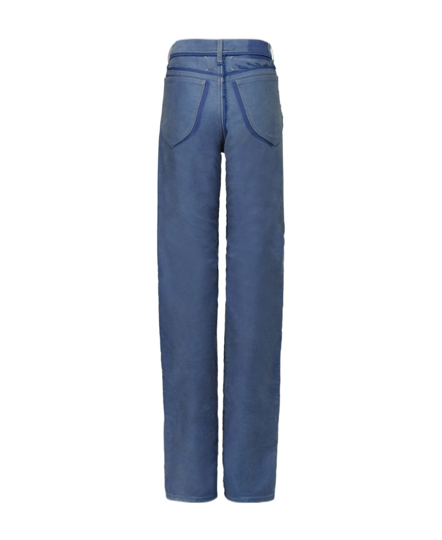 Maison Margiela High-waist Frayed-detailed Straight-leg Jeans In Blue