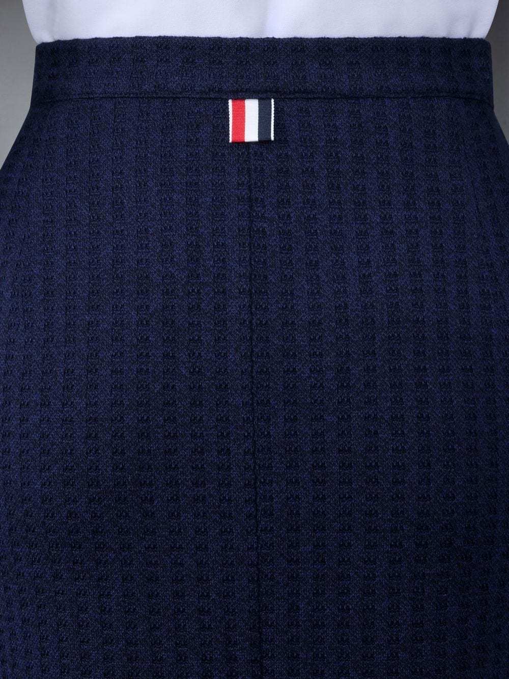 Thom Browne Logo-patch Jacquard Skirt In Black