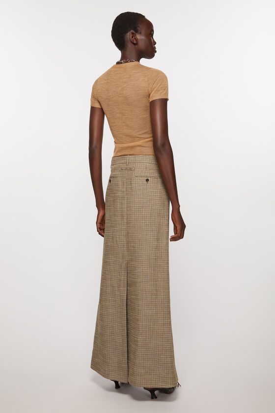 Acne Studios Checked Maxi Skirt In Nude