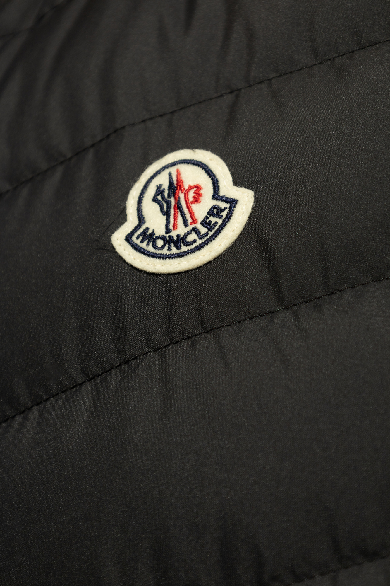 Moncler Down Jacket With Knit Sleeves In Black