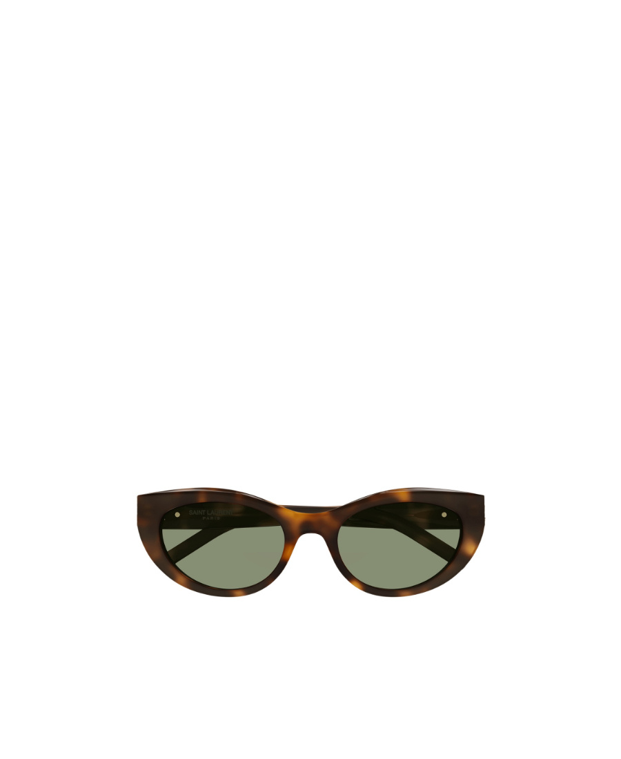 Saint Laurent Tortoiseshell Logo-plaque Sunglasses In Black
