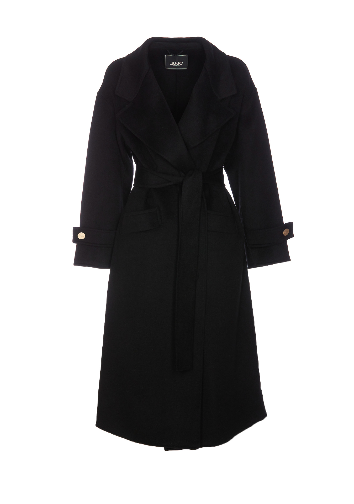 Liu •jo Long-sleeved Coat In Black