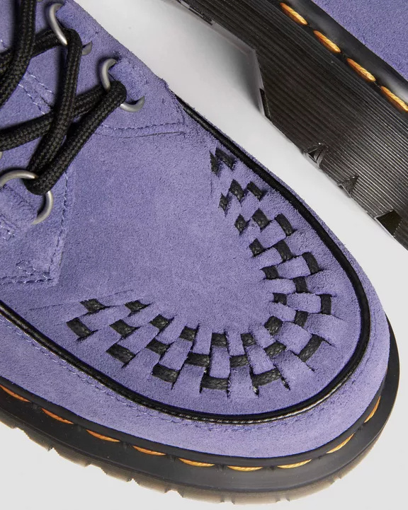 Dr. Martens Purple Ramsey Woven Suede Creepers In Twilight Purple
