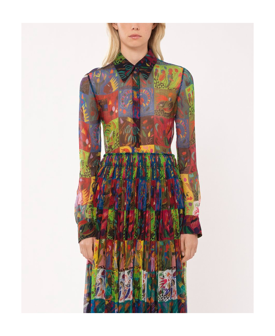 Chloé Long-sleeved Printed Shirt In Multicolor