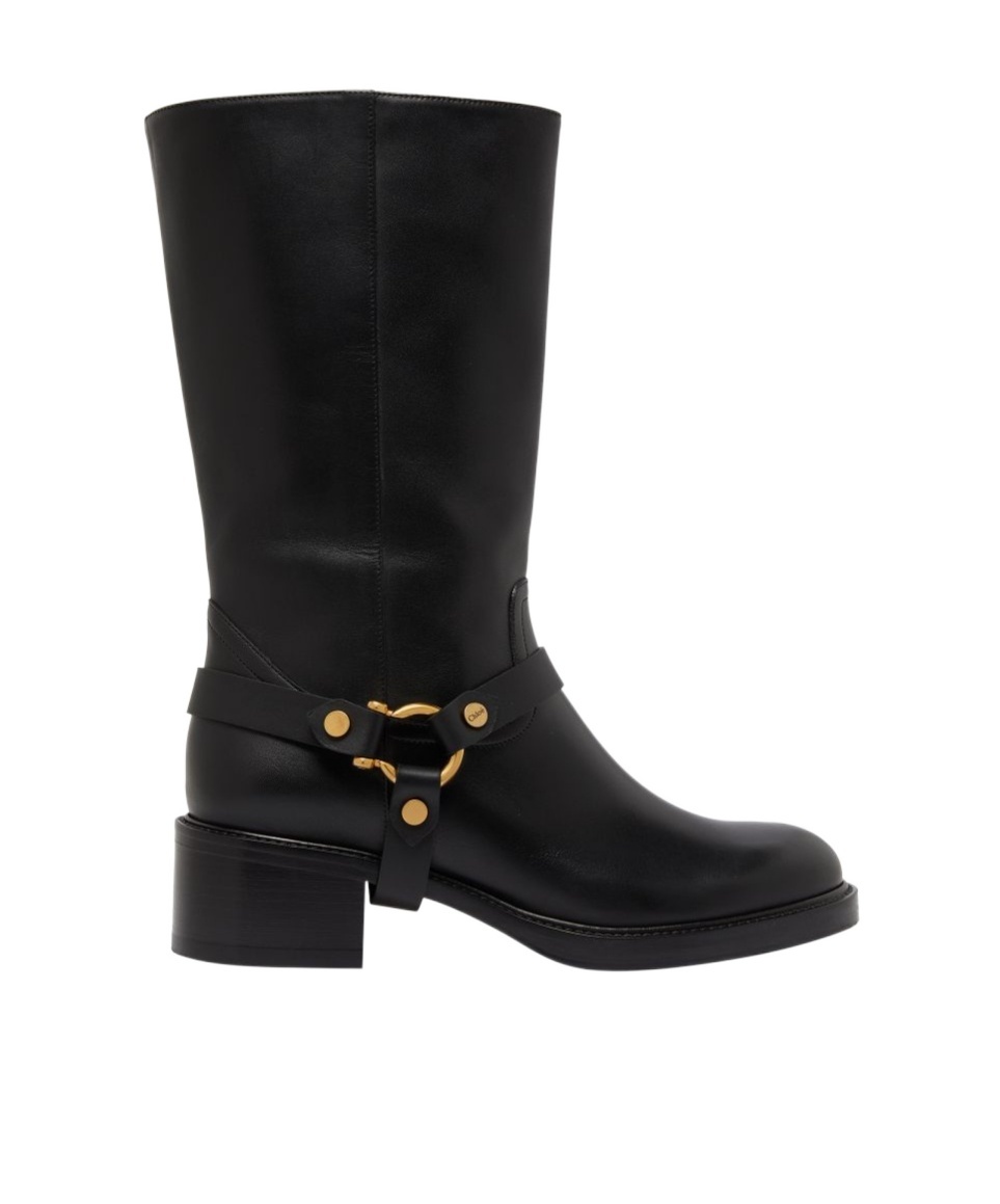 Shop Chloé Dakota Leather Boots In Black