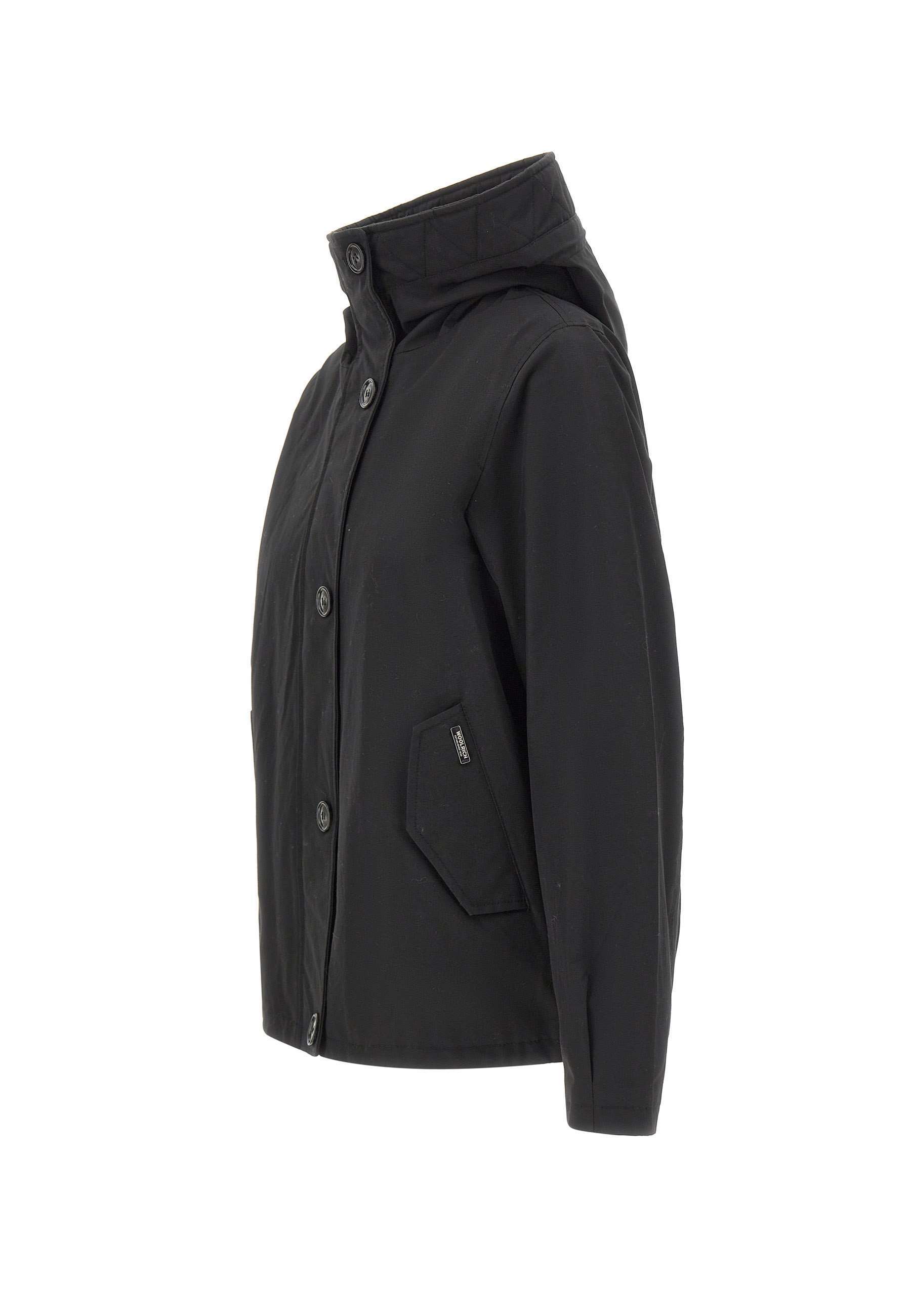 Woolrich Quilted Hooded Jacket In Black