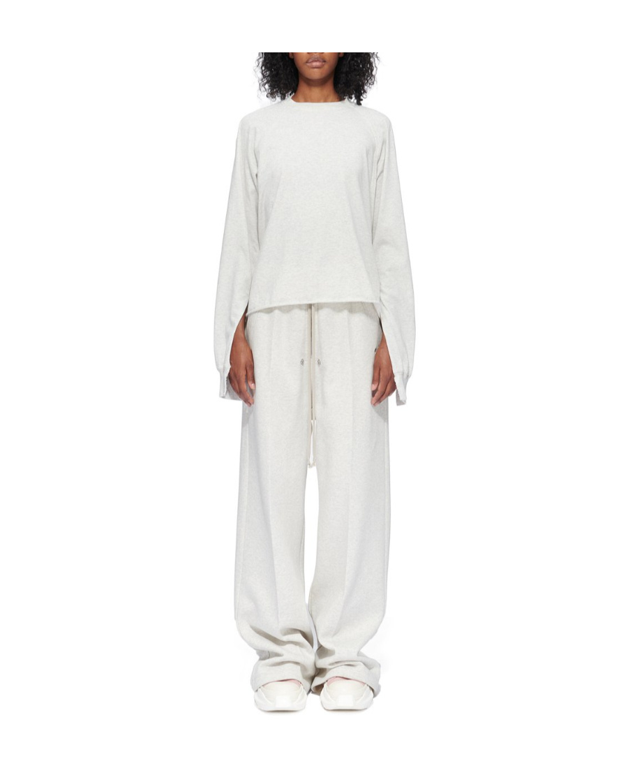 Rick Owens Drkshdw Wide-leg Cotton Trousers In White