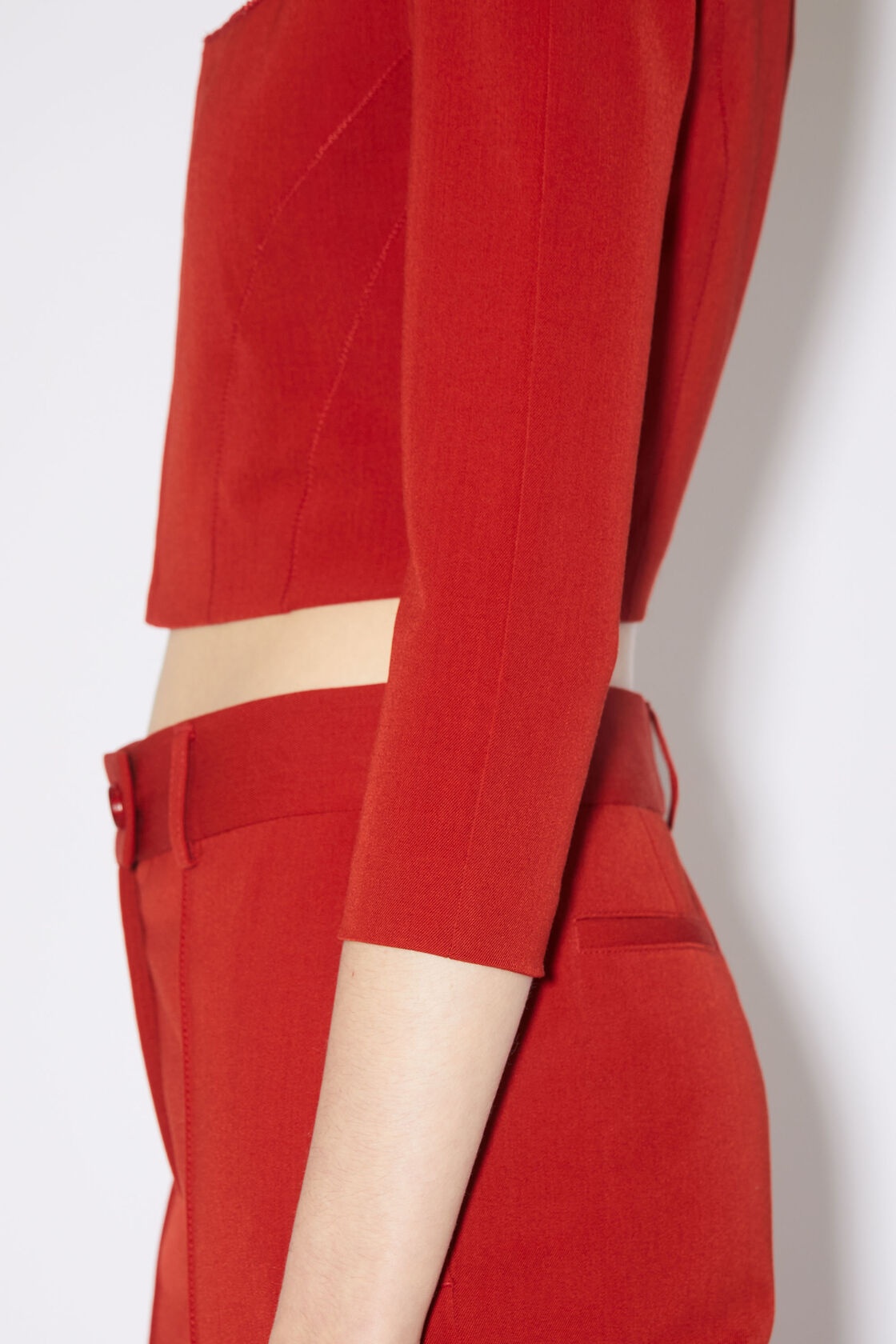 Acne Studios Square Collar Blouse With Hook Button In Red