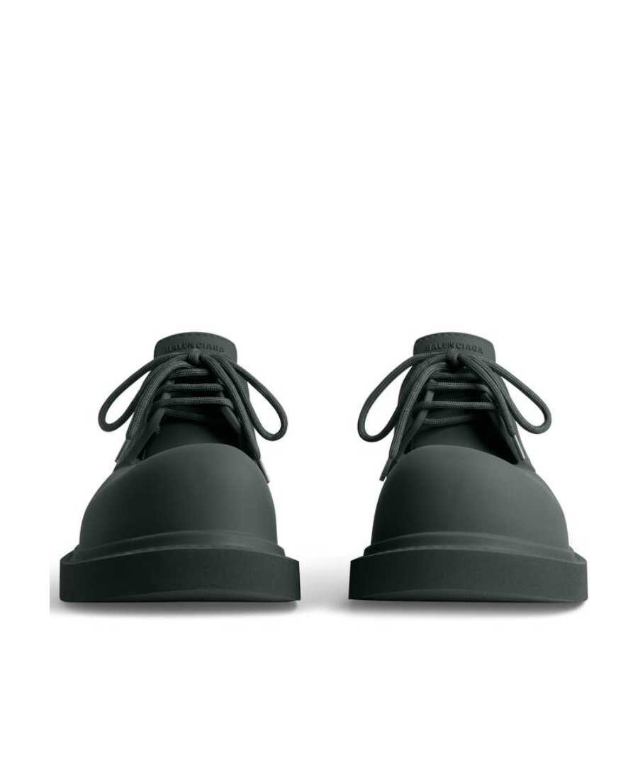 Balenciaga Bottle Green Eva Steroid Lace-up Shoes In Black