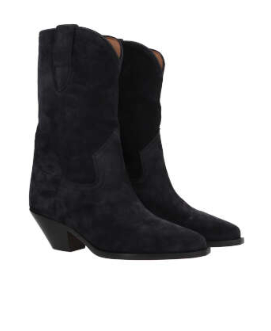 Shop Isabel Marant Dahope Suede Cowboy Boots In Black