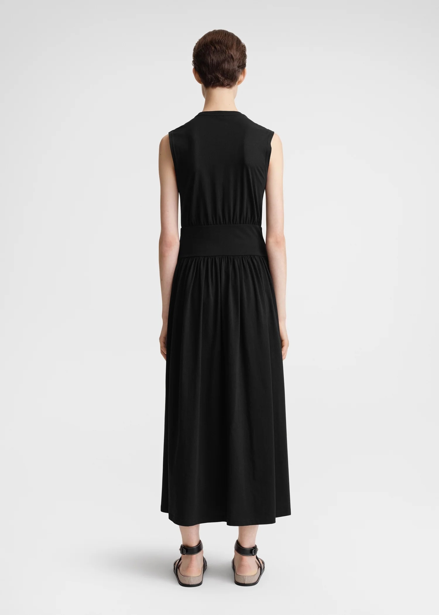 Totême Toteme Women Black Organic Jersey Sleeveless Tee Dress In Black
