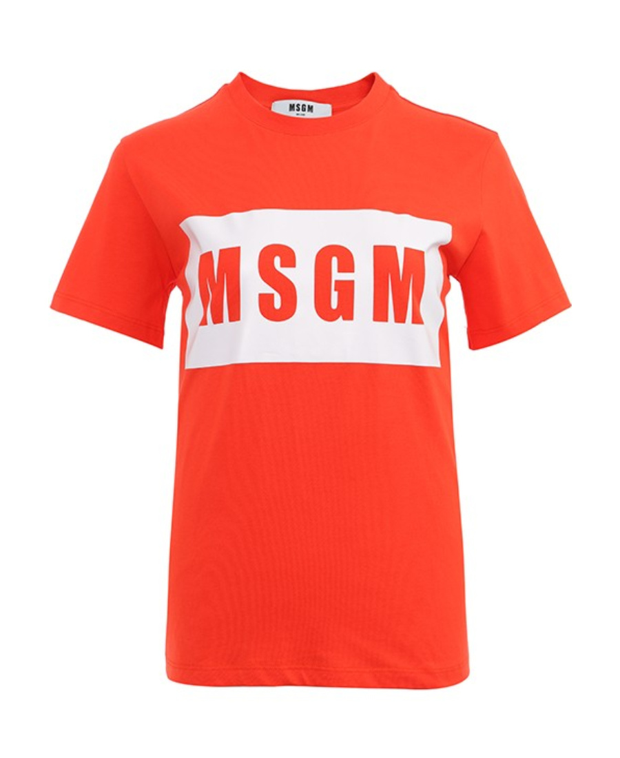 Msgm Logo Short-sleeved T-shirt In Red