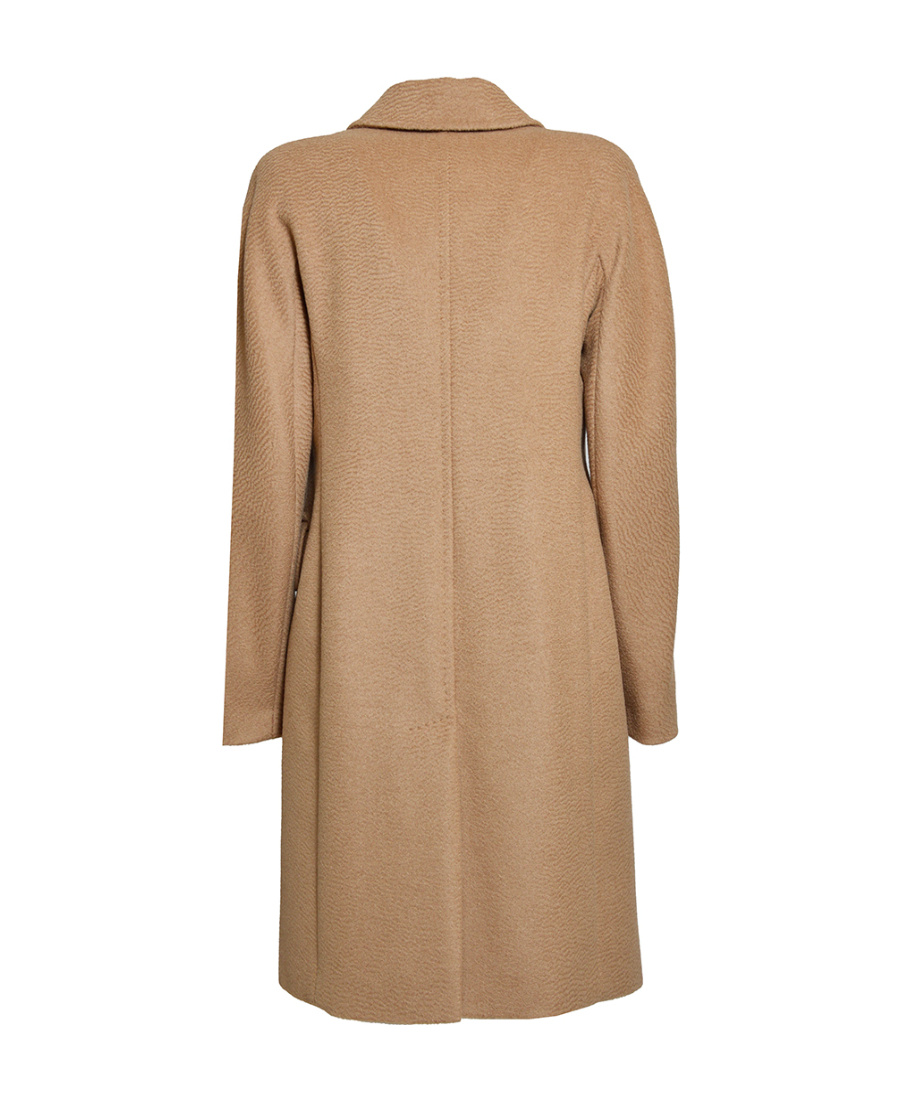 Max Mara Long-sleeved Lapel Coat In Brown