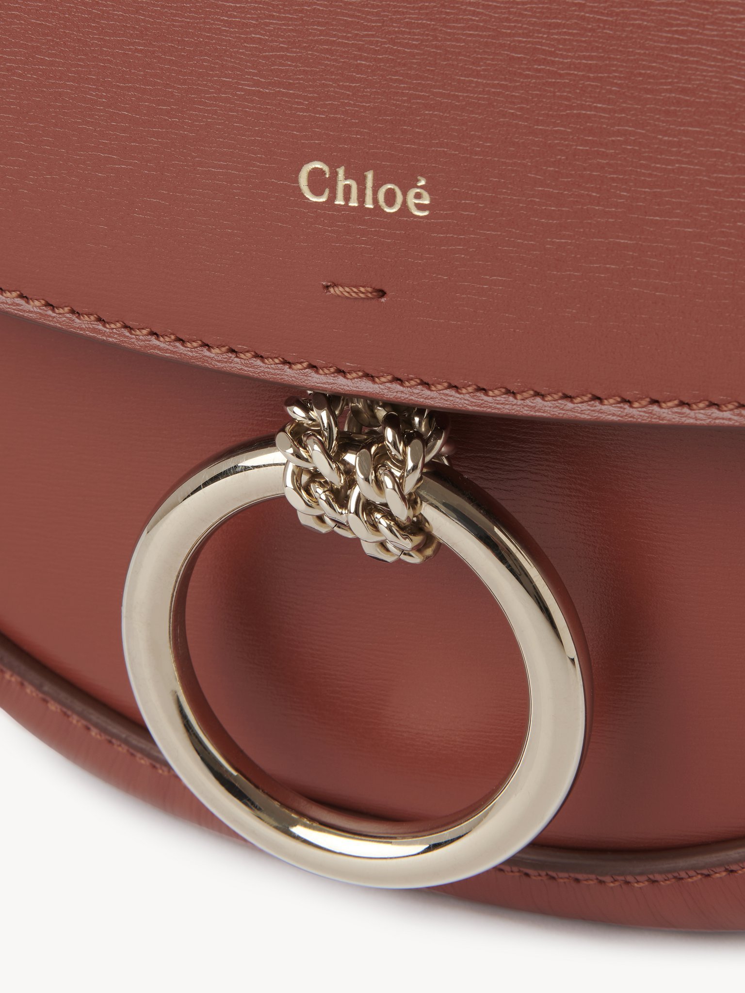 Chloé Chloe Woman Brick Leather Small Arlene Crossbody Bag In Brown