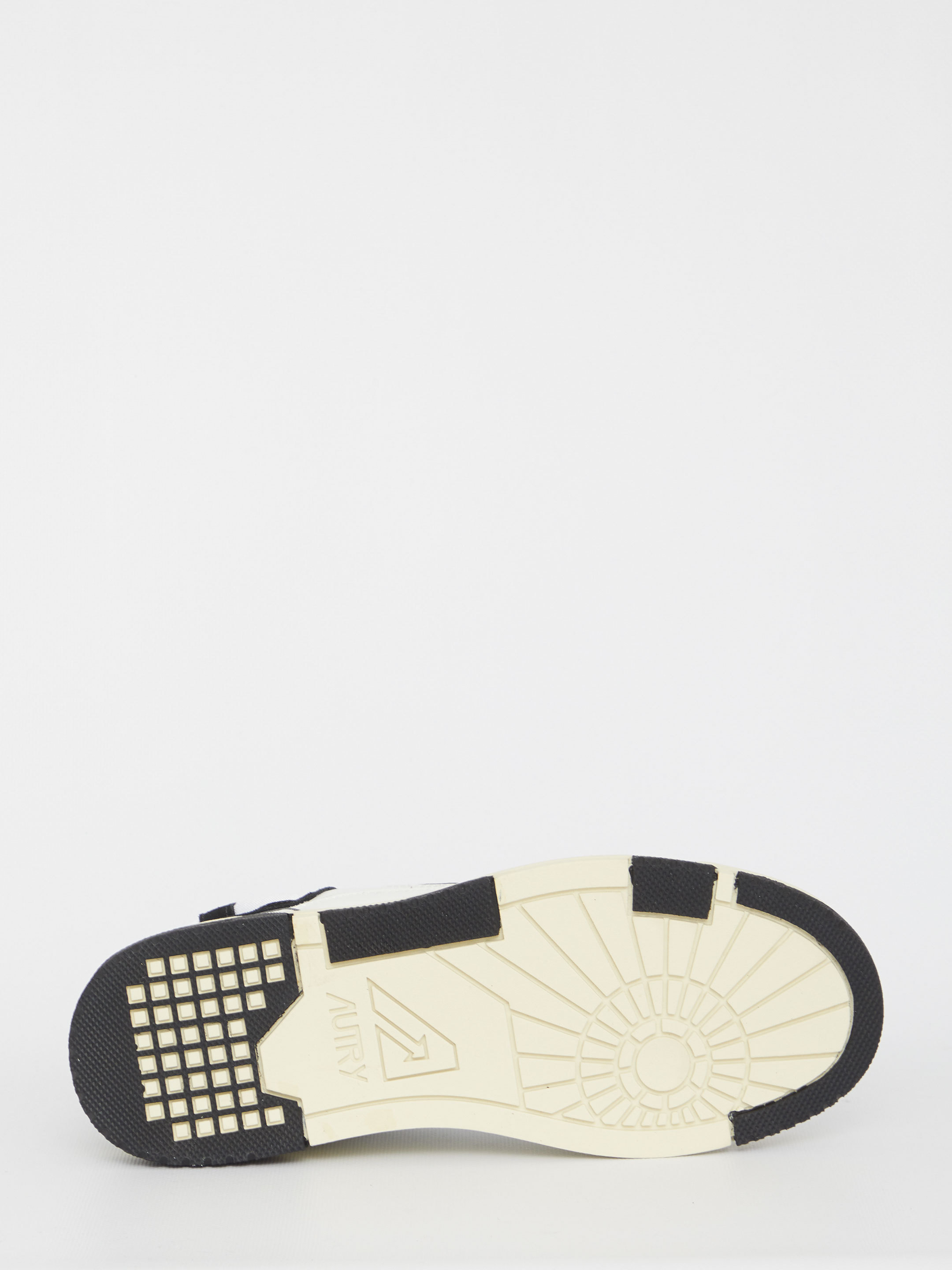 Autry White Low Top Sneakers With Black Details And Logo Patch In Leather And Suede Man In White